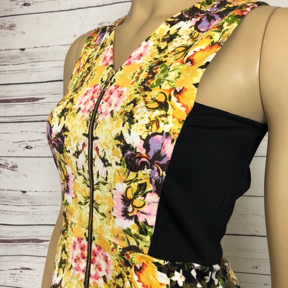 Donna Morgan Dress Floral Front Exposed Zipper - Picture 5 of 8